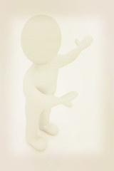 Image showing 3d people - man, person presenting - pointing. . 3D illustration