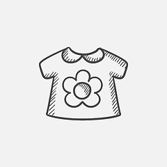 Image showing Baby loose jacket sketch icon.