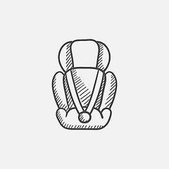 Image showing Baby car seat sketch icon.
