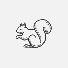 Image showing Squirrel sketch icon.