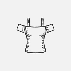 Image showing Female shirt sketch icon.