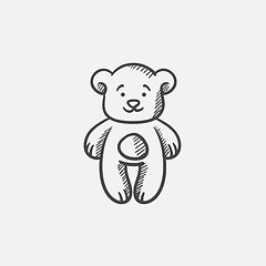 Image showing Teddy bear sketch icon.