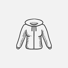 Image showing Hoodie sketch icon.