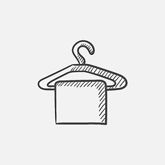 Image showing Towel on hanger sketch icon.