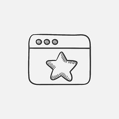 Image showing Browser window with star favorite sign sketch icon.