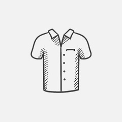 Image showing Polo shirt sketch icon.