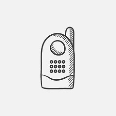 Image showing Radio baby monitor sketch icon.