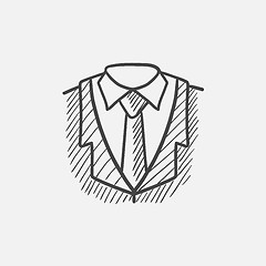 Image showing Male suit sketch icon.