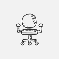 Image showing Office chair sketch icon.