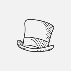 Image showing Cylinder hat sketch icon.