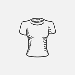 Image showing Female t-shirt sketch icon.