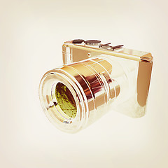 Image showing 3d illustration of photographic camera. 3D illustration. Vintage