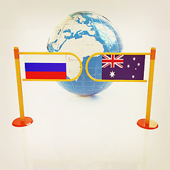 Image showing Three-dimensional image of the turnstile and flags of Russia and