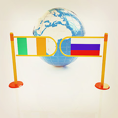 Image showing Three-dimensional image of the turnstile and flags of Ireland an