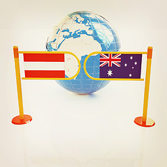 Image showing Three-dimensional image of the turnstile and flags of Australia 