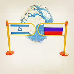 Image showing Three-dimensional image of the turnstile and flags of Russia and