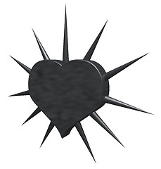Image showing heart symbol with prickles - 3d rendering