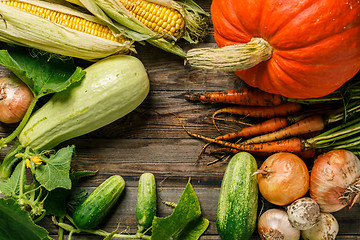 Image showing Fresh rustic natural vegetables