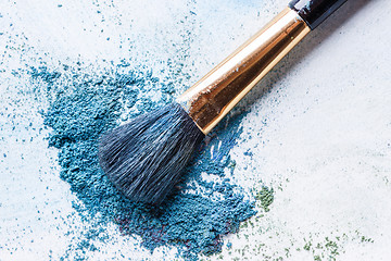 Image showing blue shadows with brush piled on white background