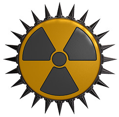 Image showing nuclear symbol with prickles on white background - 3d illustration