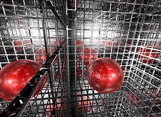 Image showing abstract futuristic background with sphere - 3d illustration