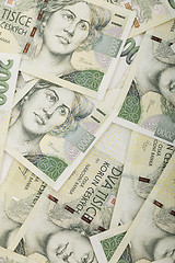 Image showing czech banknotes crowns background