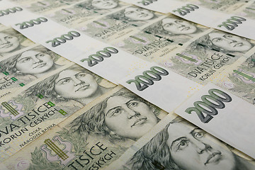 Image showing czech banknotes crowns background