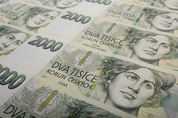 Image showing czech banknotes crowns background