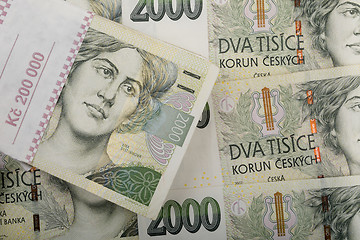 Image showing czech banknotes crowns background