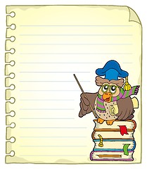 Image showing Notebook page with owl teacher 7