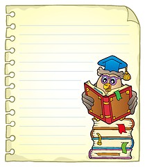 Image showing Notebook page with owl teacher 5