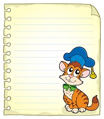 Image showing Notebook page with cat teacher 1