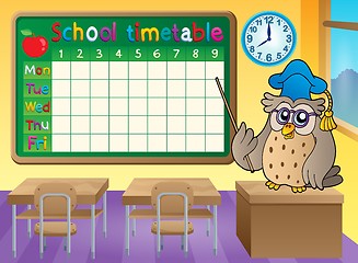 Image showing School timetable classroom theme 3