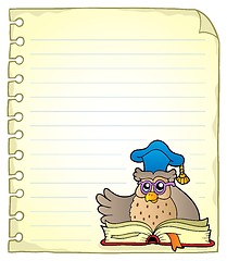 Image showing Notebook page with owl teacher 6