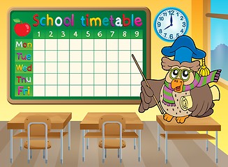Image showing School timetable classroom theme 4
