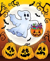 Image showing Halloween theme with floating ghost