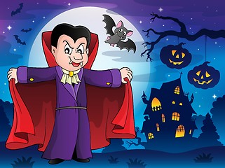 Image showing Vampire in Halloween scenery 1