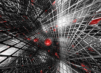 Image showing abstract futuristic background with sphere - 3d illustration