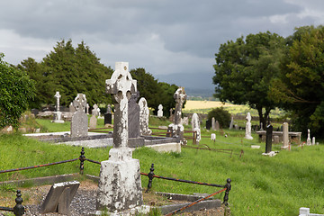 Image showing old celtic cemetery graveyard in ireland