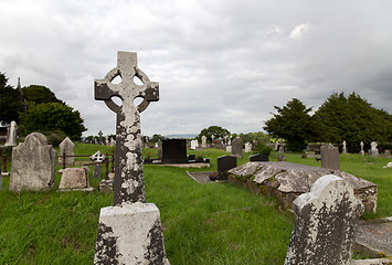 Image showing old celtic cemetery graveyard in ireland