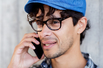 Image showing close up of man calling on smartphone