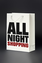 Image showing white shopping bag all night shopping