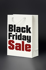 Image showing white shopping bag black friday sale