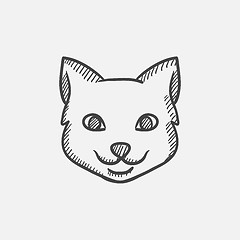 Image showing Cat head sketch icon.