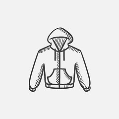 Image showing Hoodie sketch icon.