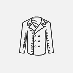 Image showing Male coat sketch icon.