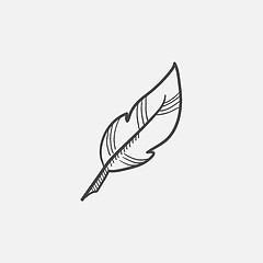 Image showing Feather sketch icon.