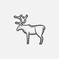 Image showing Deer sketch icon.