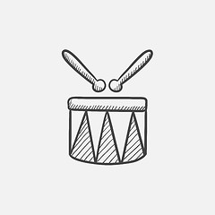 Image showing Circus drum sketch icon.