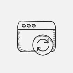 Image showing Browser window with refresh sign sketch icon.